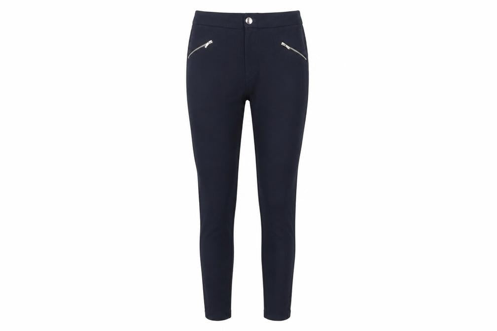saviour Womens Blue  Viscose Jegging Trousers Size 8 L30 in Regular