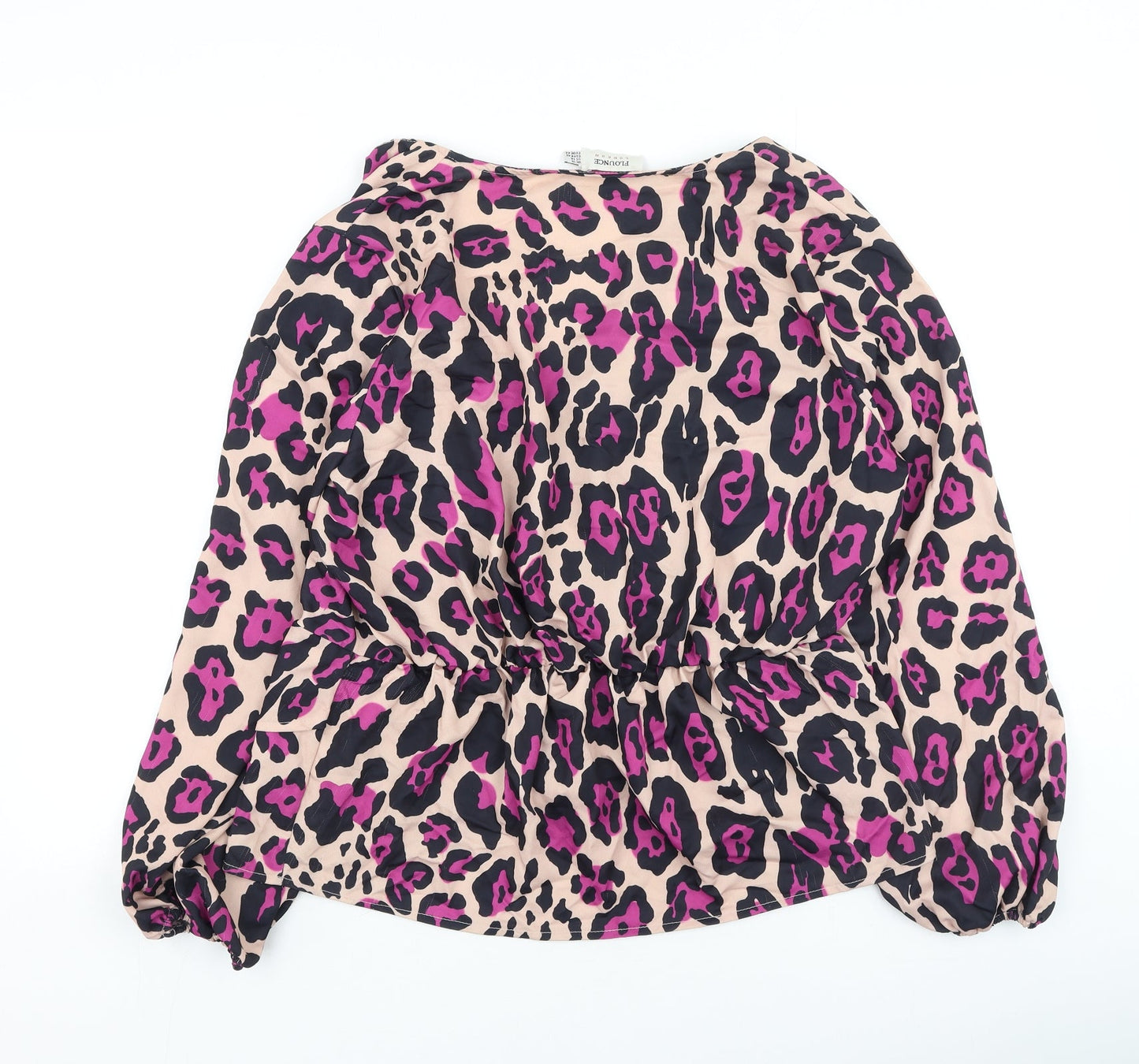 flouse london Womens Multicoloured Animal Print Polyester Basic Blouse Size 18 V-Neck