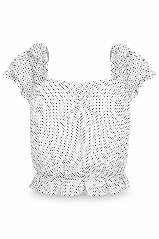 Primark Womens Ivory Polka Dot Polyester Camisole Blouse Size S V-Neck