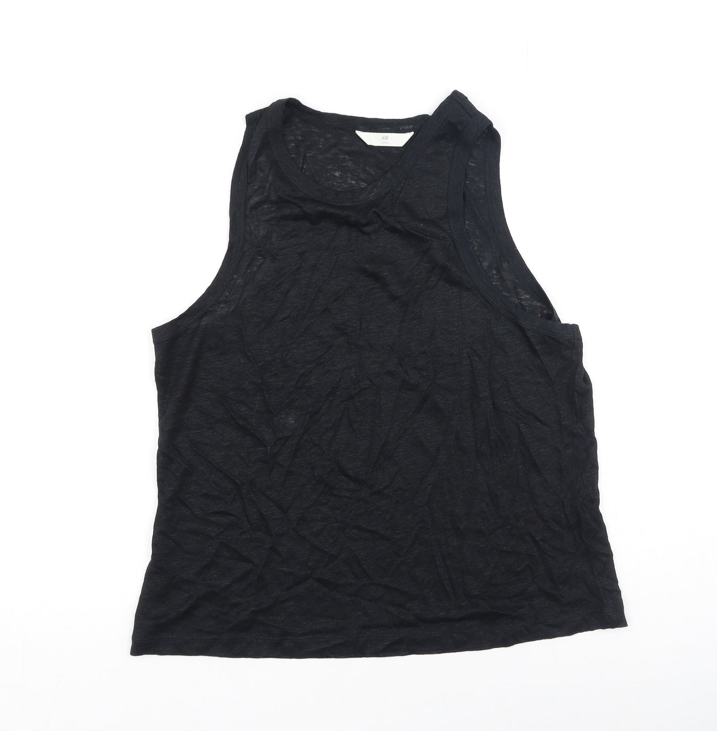 H&M Womens Black  Polyester Camisole Tank Size L Scoop Neck