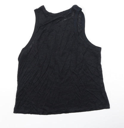 H&M Womens Black  Polyester Camisole Tank Size L Scoop Neck
