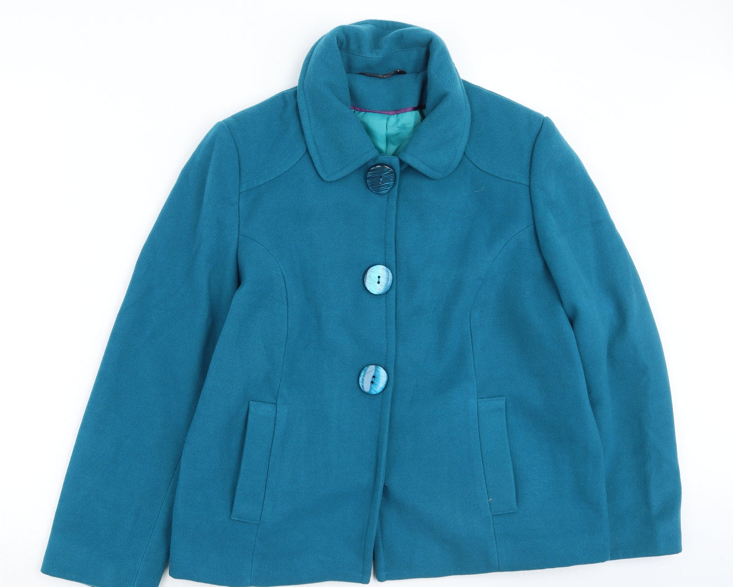 Bonmarché Womens Green Trench Coat Coatigan Size 16