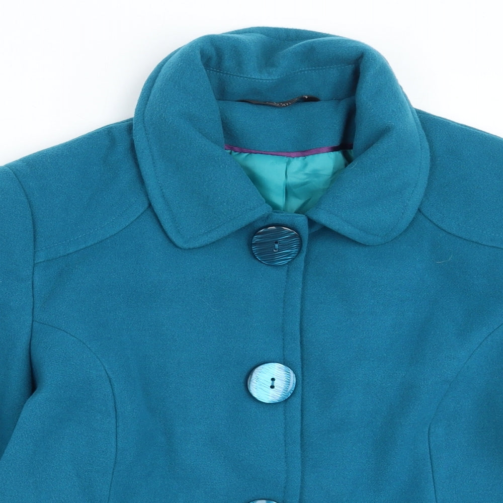 Bonmarché Womens Green Trench Coat Coatigan Size 16