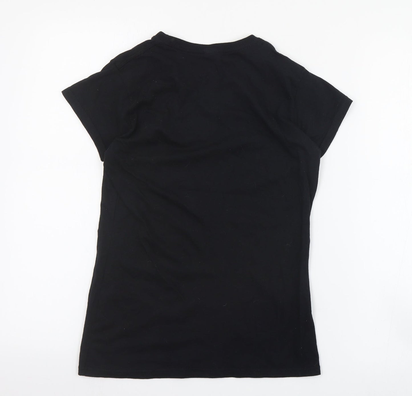 Gildan Womens Black  Cotton Basic T-Shirt Size S Crew Neck - Boojum