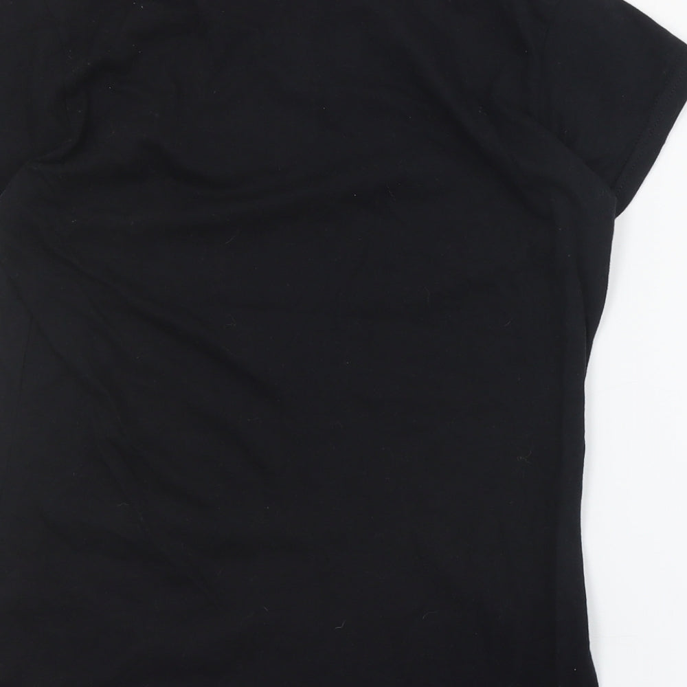Gildan Womens Black  Cotton Basic T-Shirt Size S Crew Neck - Boojum