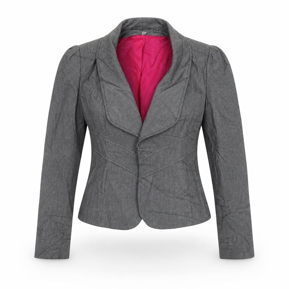 Marks & Spencer Womens Grey   Jacket Blazer Size 8  Hook & Eye