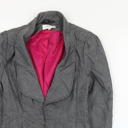 Marks & Spencer Womens Grey   Jacket Blazer Size 8  Hook & Eye