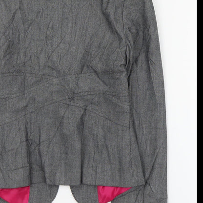 Marks & Spencer Womens Grey   Jacket Blazer Size 8  Hook & Eye