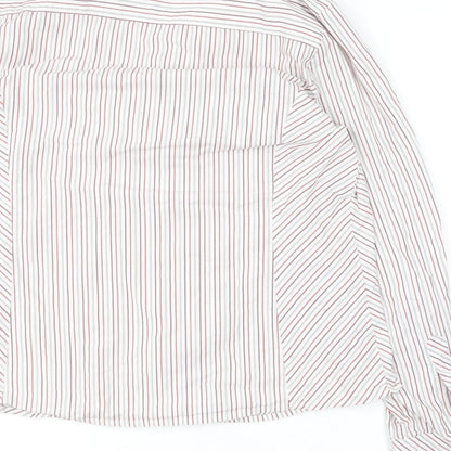 Dimensions Womens Red Striped Cotton Basic Button-Up Size 16 Collared