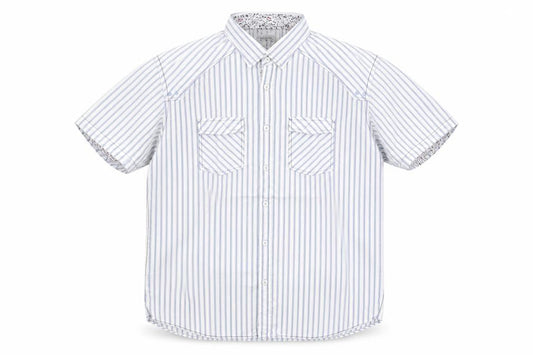 Remus Uomo Mens Blue Striped Cotton  Button-Up Size XL Collared