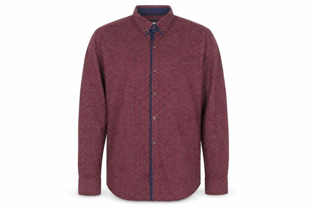Matalan Mens Purple Geometric Cotton  Button-Up Size XL Collared
