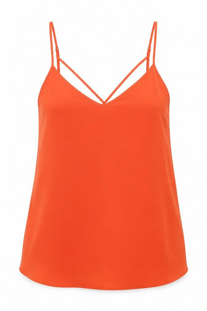 River Island Womens Orange  Polyester Basic Tank Size 10 V-Neck