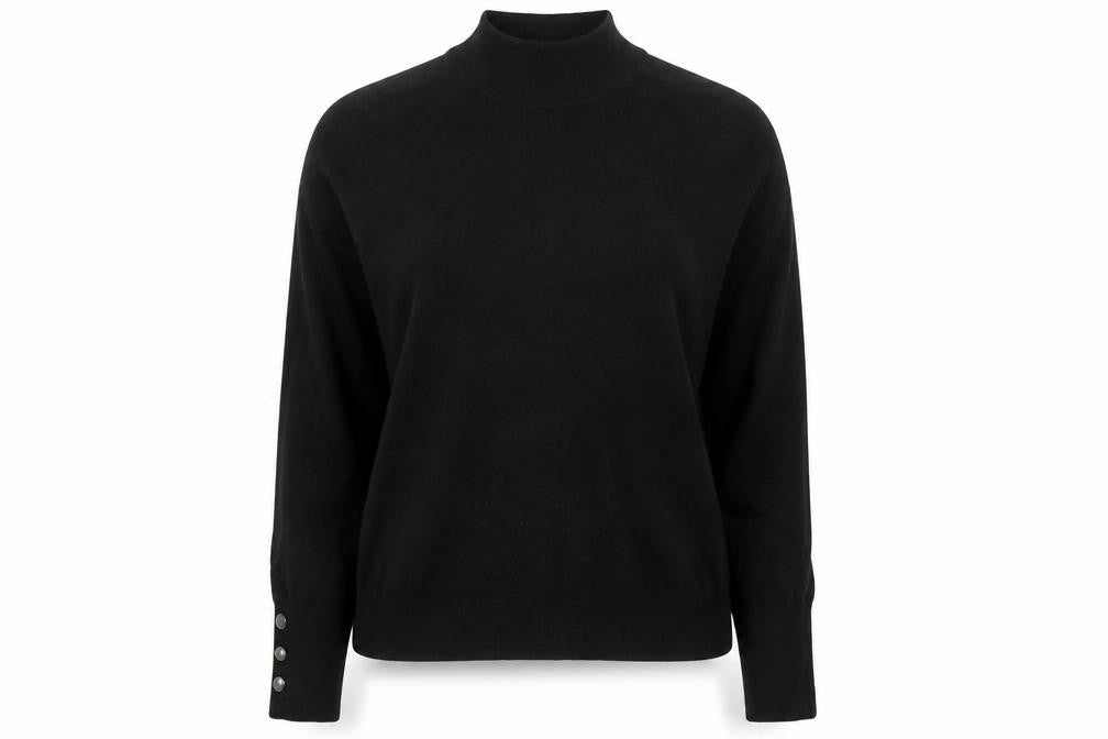 F&F Womens Black High Neck  Viscose Pullover Jumper Size 12