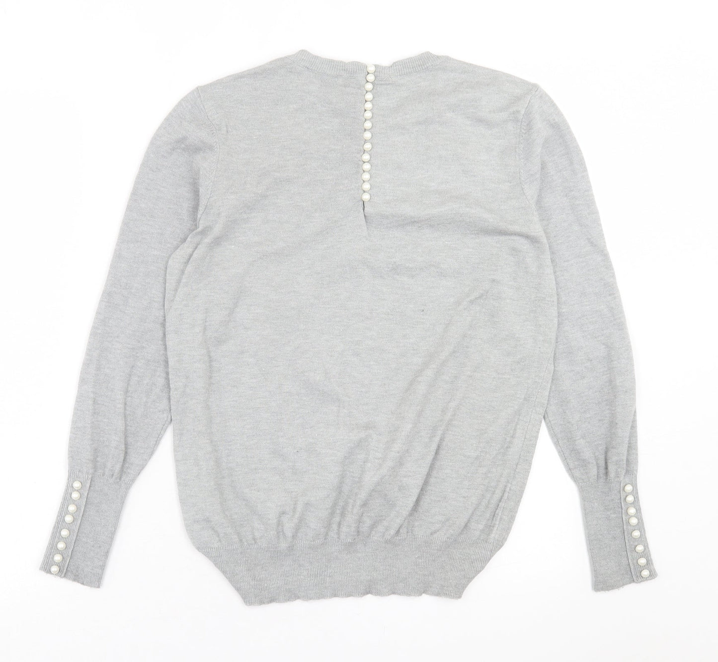 Savida Womens Grey Crew Neck  Viscose Pullover Jumper Size L