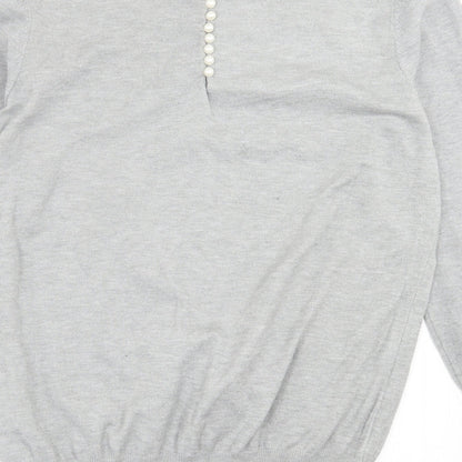 Savida Womens Grey Crew Neck  Viscose Pullover Jumper Size L