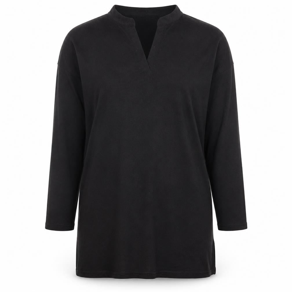 Papaya Womens Black  Viscose Tunic T-Shirt Size S V-Neck