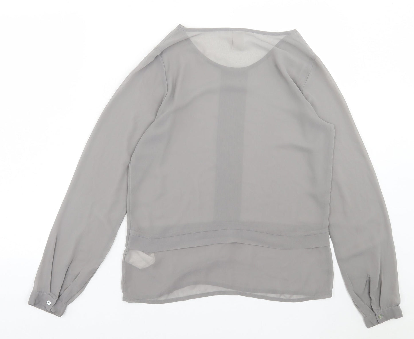 VILA Womens Grey  Polyester Basic Blouse Size S Crew Neck