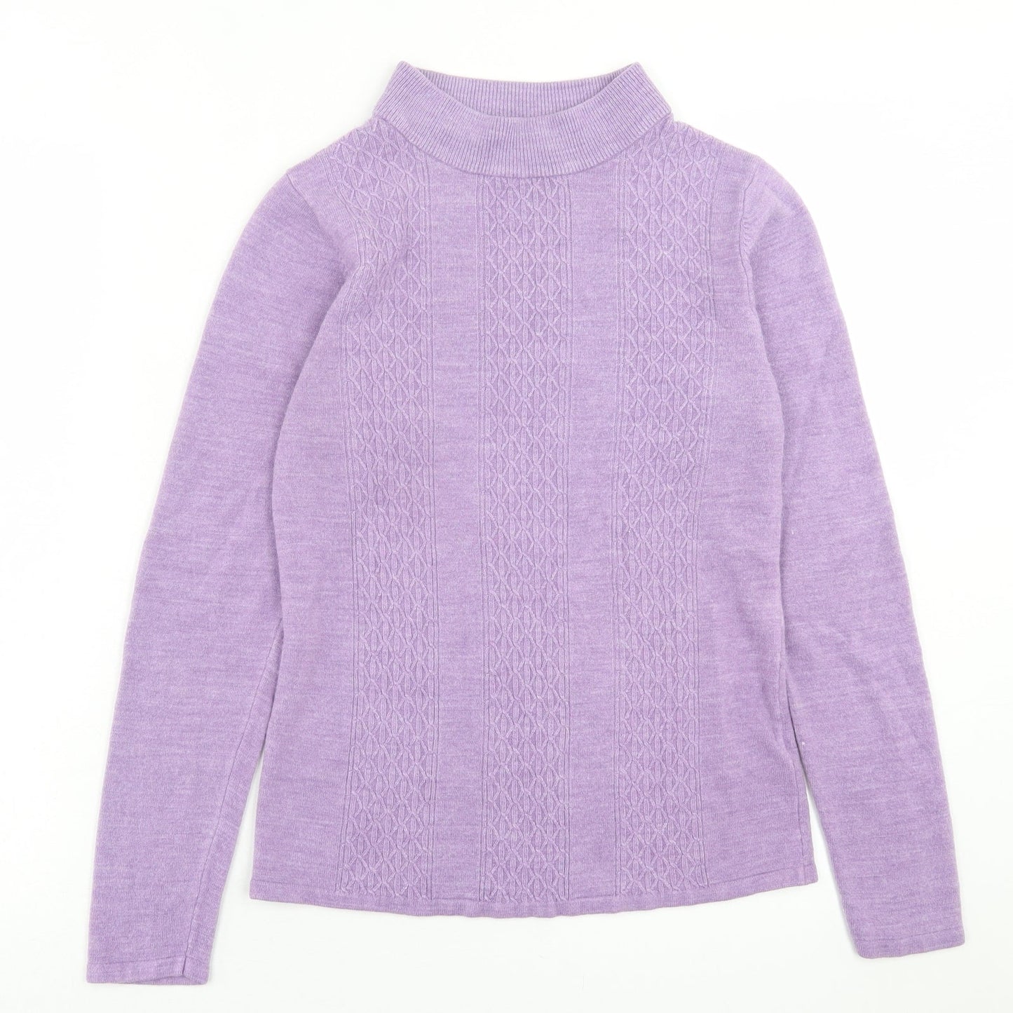 casamia Womens Purple Crew Neck  Acrylic Pullover Jumper Size S