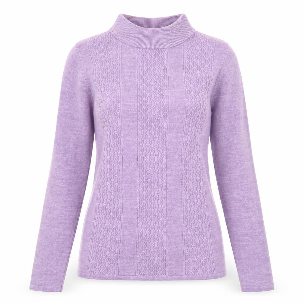 Casamia Womens Purple Crew Neck Acrylic Pullover Jumper Size S