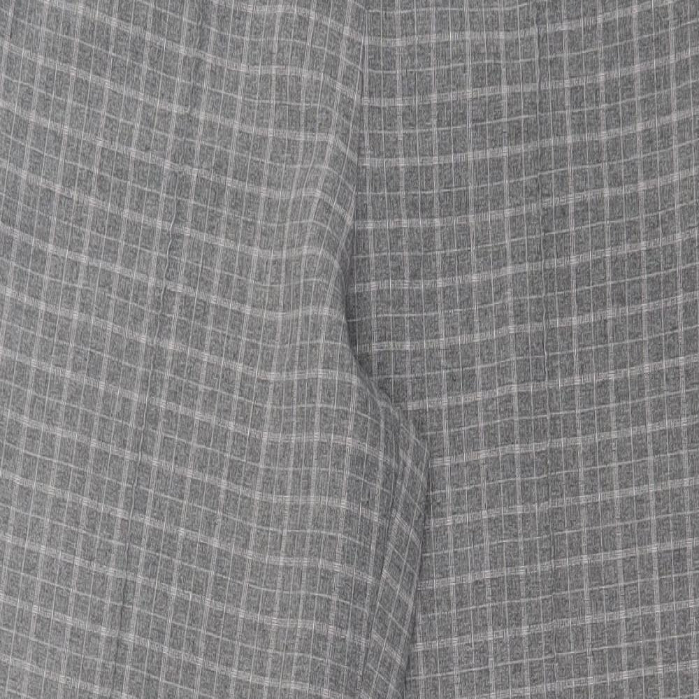 Preworn Womens Grey Plaid Polyester Trousers  Size 28 in L26 in Regular