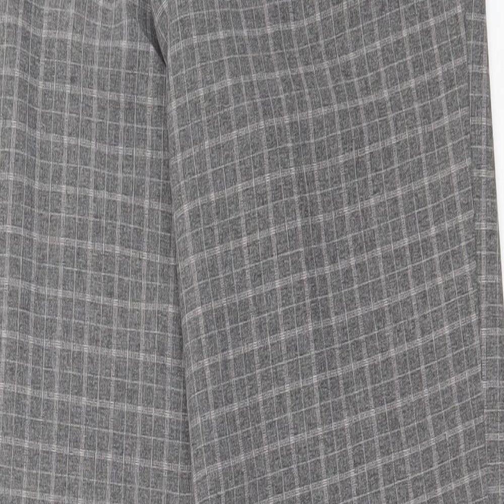 Preworn Womens Grey Plaid Polyester Trousers  Size 28 in L26 in Regular