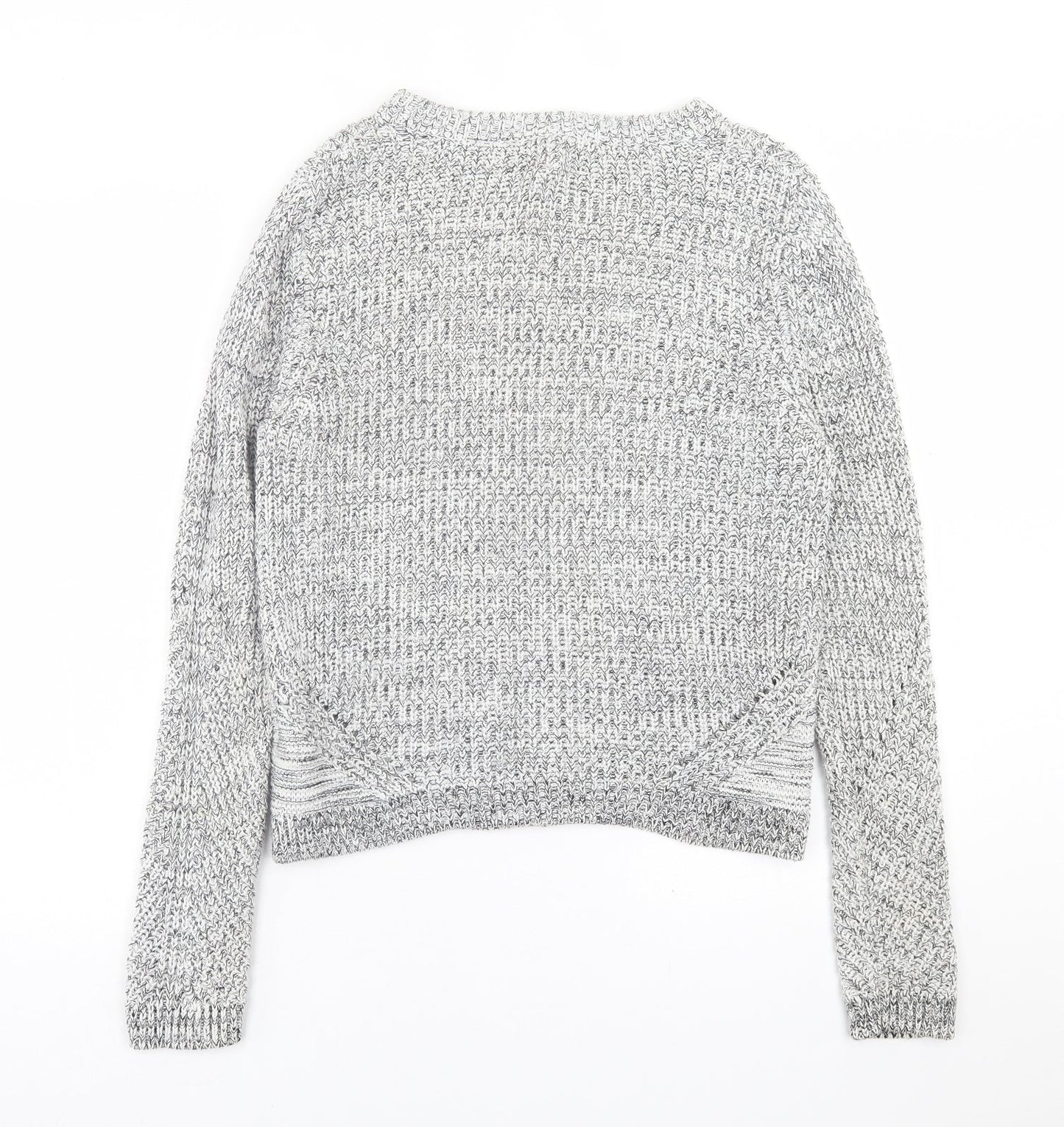 h7m Womens Grey Crew Neck  Cotton Pullover Jumper Size M