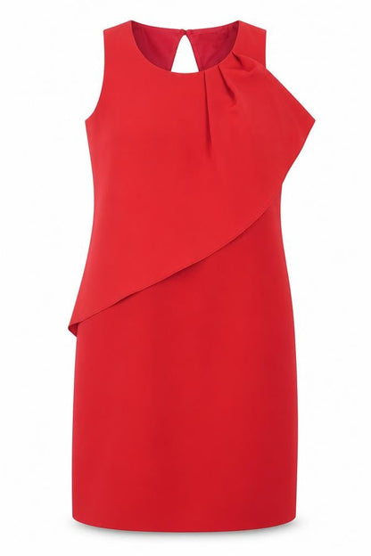 Next Womens Red  Polyester A-Line  Size 8  Crew Neck Button