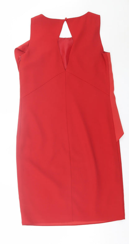Next Womens Red  Polyester A-Line  Size 8  Crew Neck Button