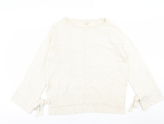 River Island Womens Beige Crew Neck  Acrylic Pullover Jumper Size S
