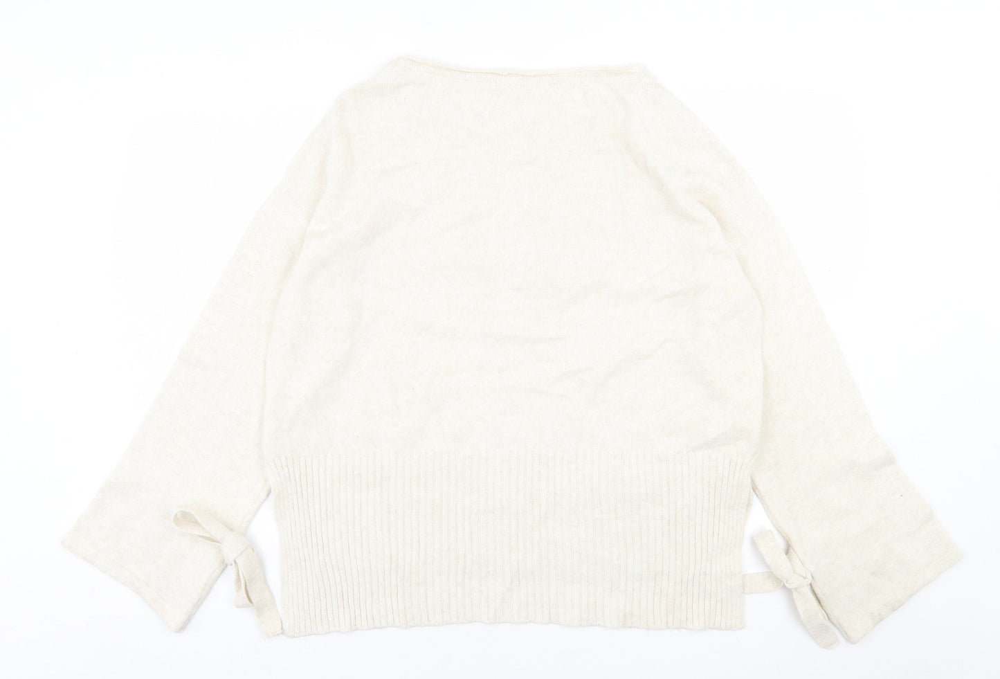 River Island Womens Beige Crew Neck  Acrylic Pullover Jumper Size S