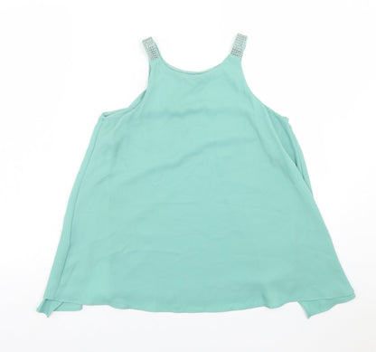 Next Womens Green  Polyester Basic Tank Size 6 Crew Neck