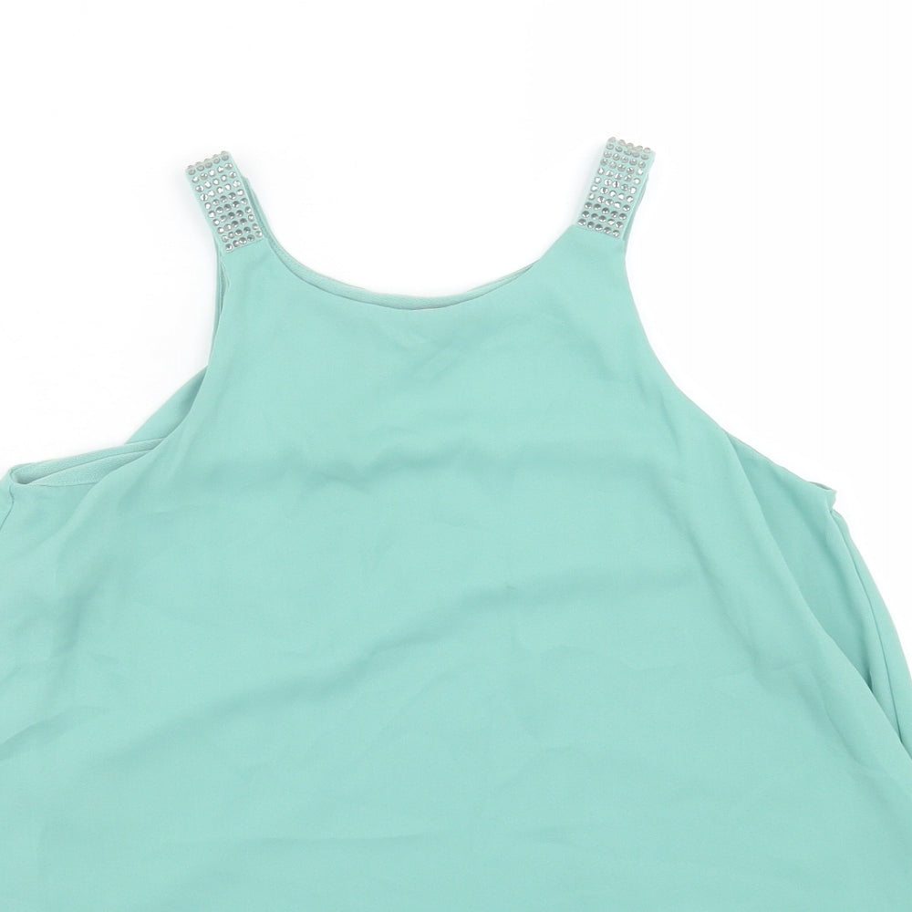 NEXT Womens Green  Polyester Basic Tank Size 6 Crew Neck