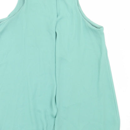 Next Womens Green  Polyester Basic Tank Size 6 Crew Neck