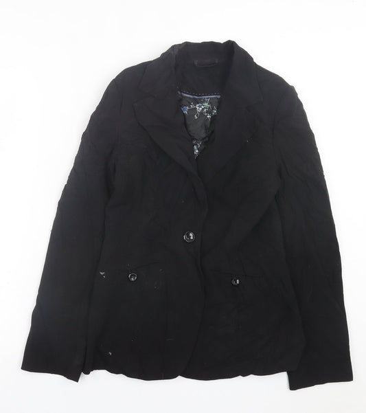 New Look Womens Black   Jacket Blazer Size 14  Button