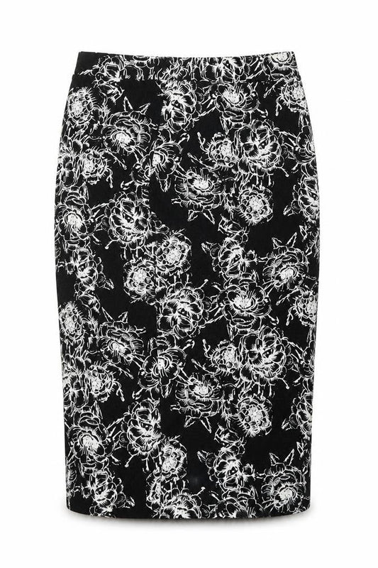 Papaya Womens Black Geometric Cotton A-Line Skirt Size 8