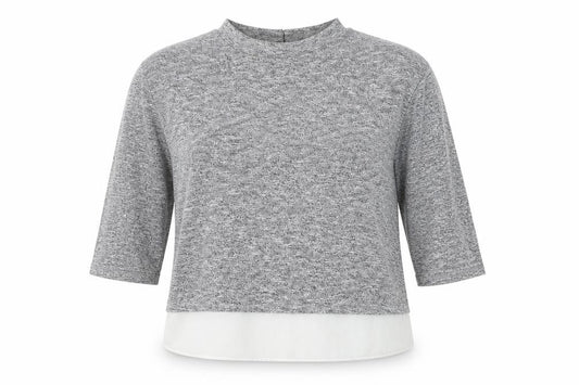 F&F Womens Grey  Viscose Basic Blouse Size 12 Round Neck