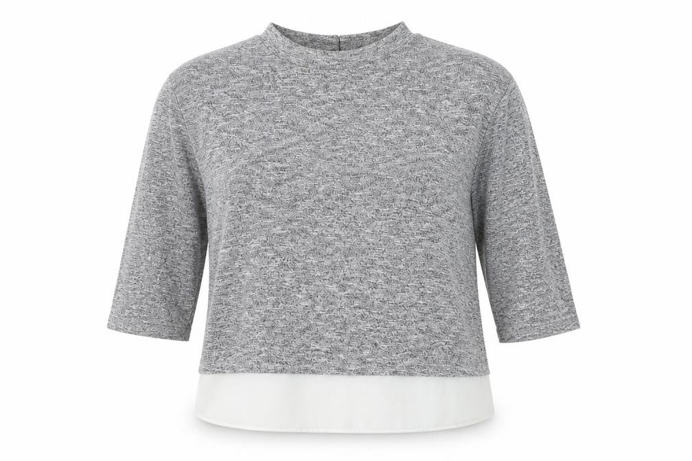 F&F Womens Grey  Viscose Basic Blouse Size 12 Round Neck