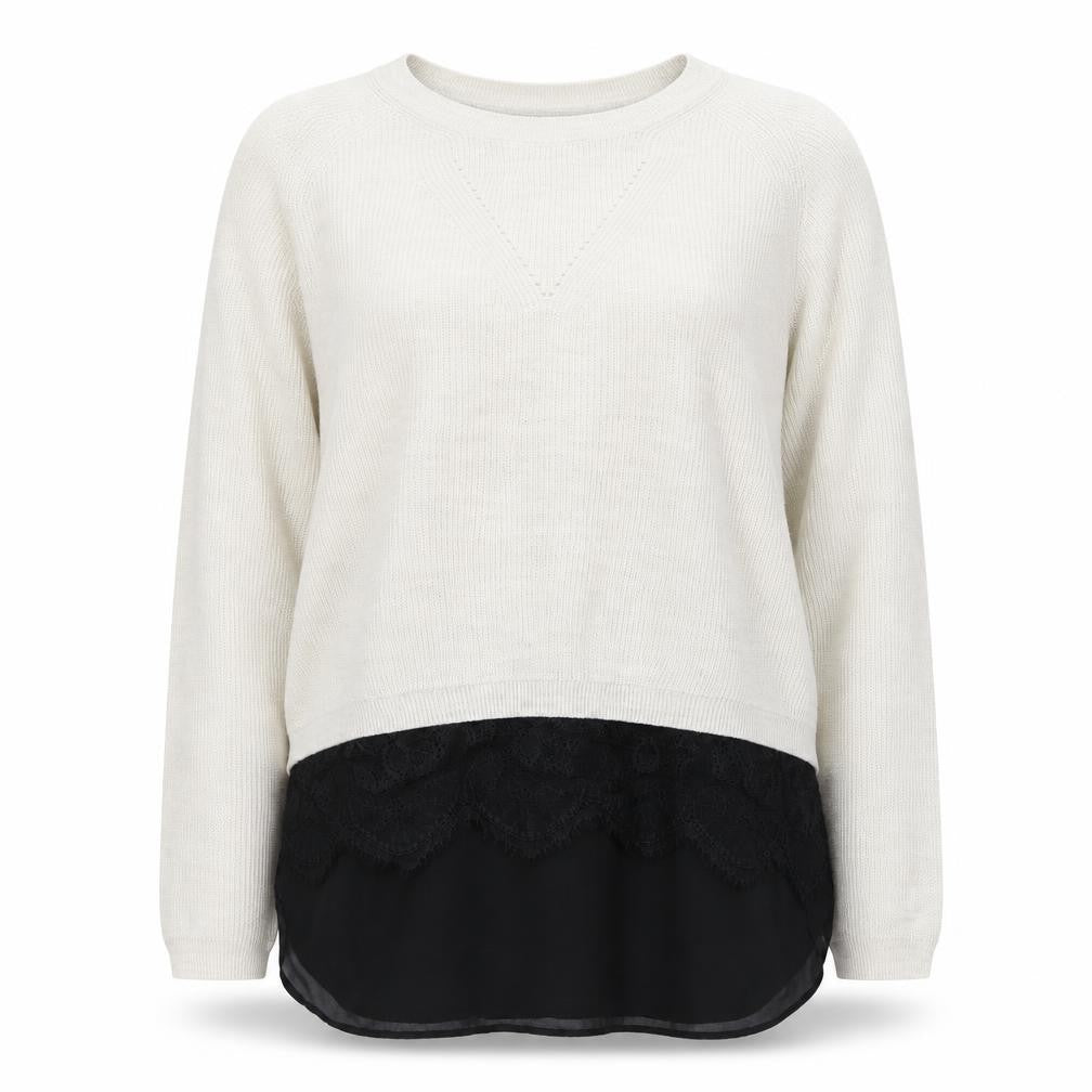 F&F Womens Beige Round Neck  Acrylic Pullover Jumper Size 14