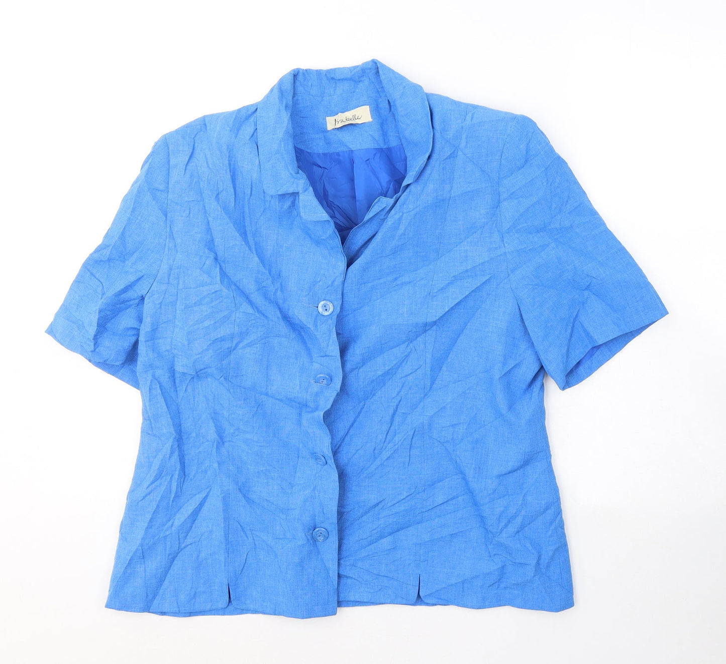 Isabelle Womens Blue  Polyester Basic T-Shirt Size 16 V-Neck