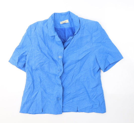 Isabelle Womens Blue  Polyester Basic T-Shirt Size 16 V-Neck