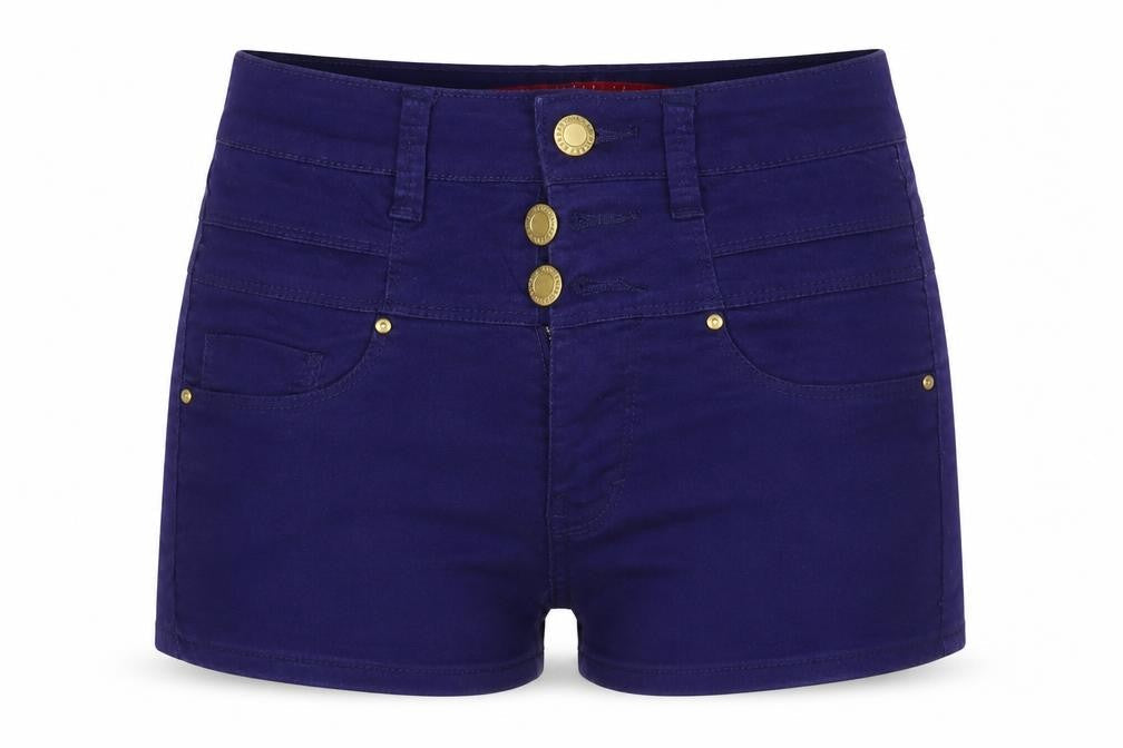 New Look Girls Blue  Cotton Hot Pants Shorts Size 12 Years  Regular Buckle
