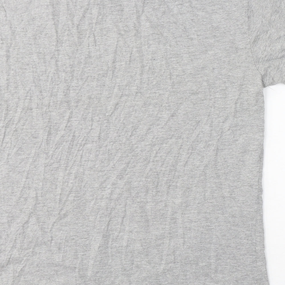 New Look Womens Grey  Cotton Basic T-Shirt Size 10 Round Neck