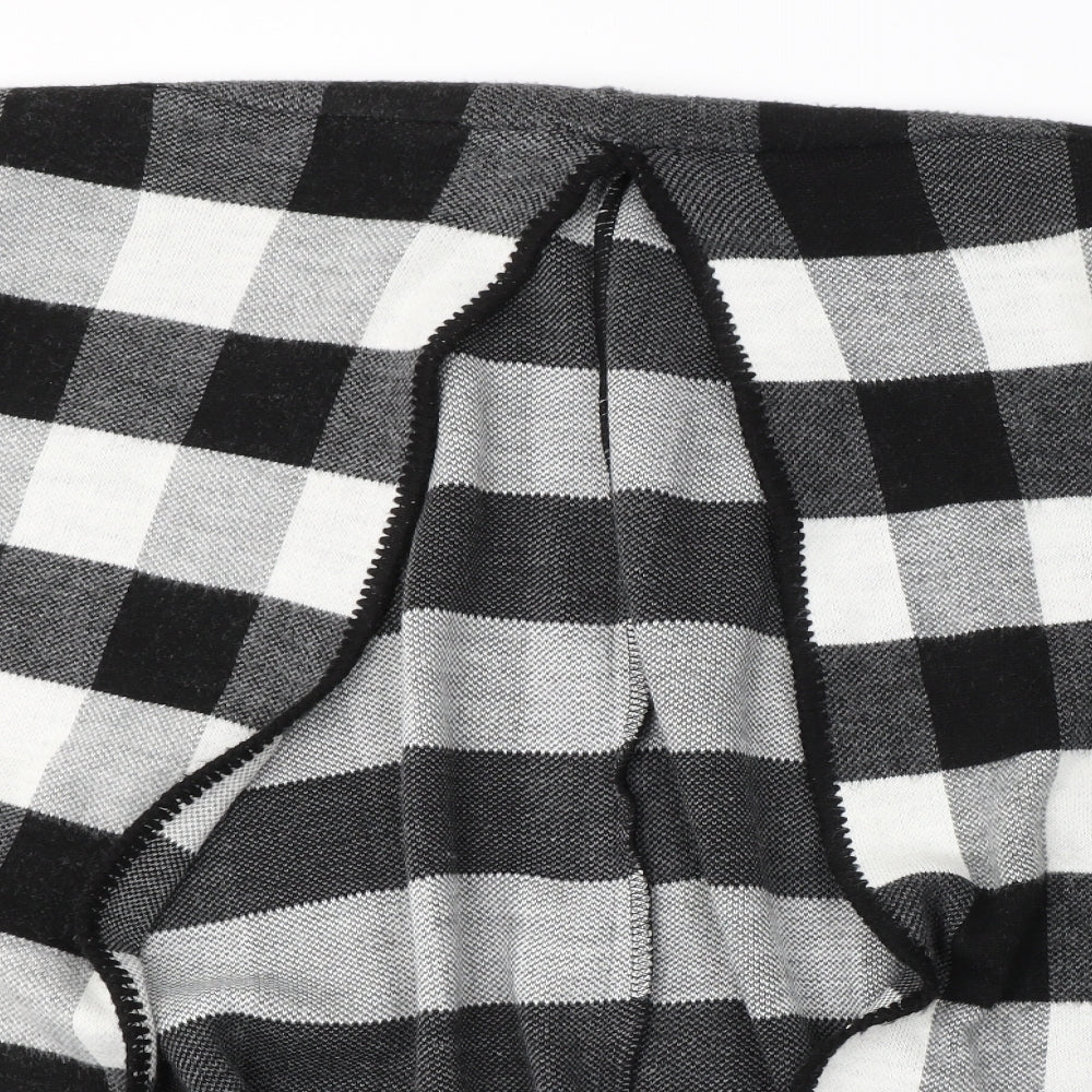 New Look Womens Grey V-Neck Check Acrylic Cardigan Jumper One Size