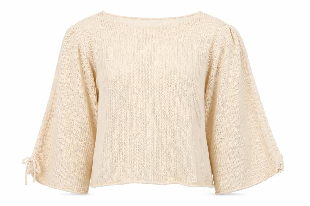 Zara Womens Ivory Round Neck  Acrylic Pullover Jumper Size S