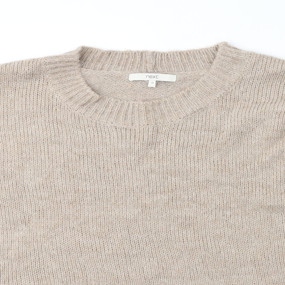 NEXT Womens Beige Round Neck  Acrylic Pullover Jumper Size 10