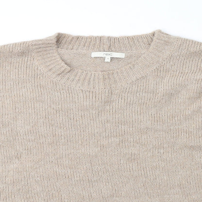 Preloved NEXT Womens Beige Round Neck  Acrylic Pullover Jumper Size 10 - Detail
