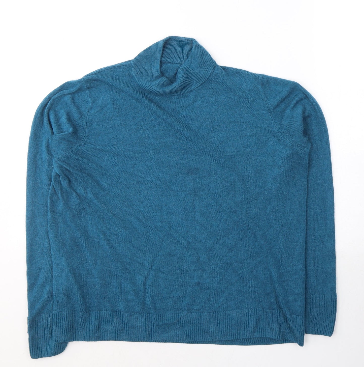 Marks and Spencer Womens Blue Round Neck  Acrylic Pullover Jumper Size 18