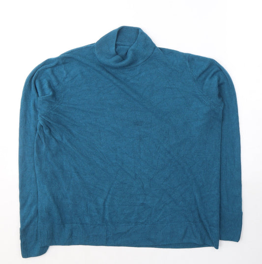 Marks and Spencer Womens Blue Round Neck  Acrylic Pullover Jumper Size 18