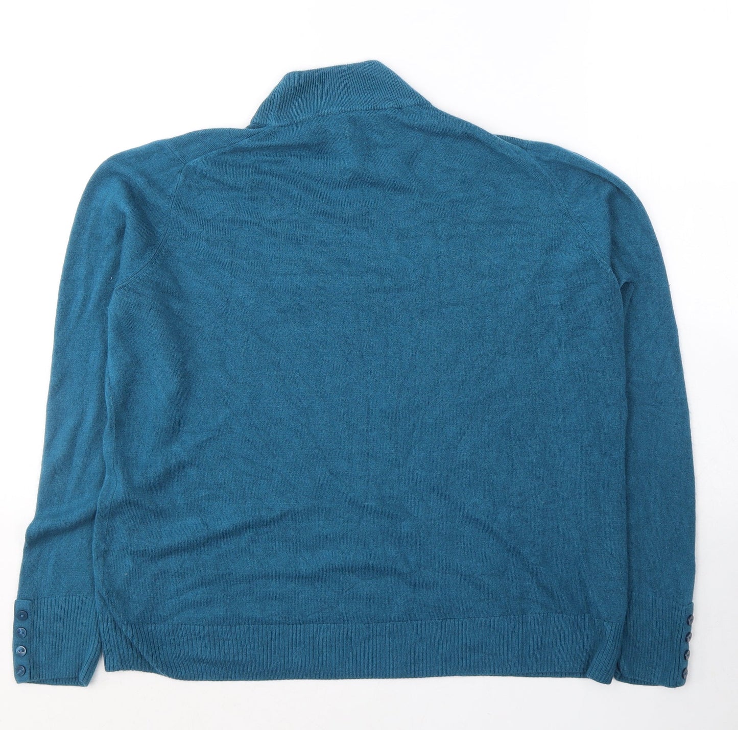Marks and Spencer Womens Blue Round Neck  Acrylic Pullover Jumper Size 18