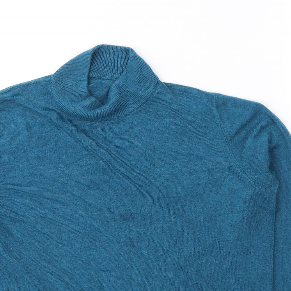 Marks and Spencer Womens Blue Round Neck  Acrylic Pullover Jumper Size 18